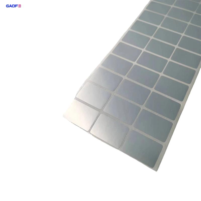 Silver Thermal Transfer Labels Waterproof Tear Resistant Labels Matte Silver Pet