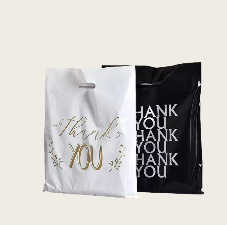Custom Eco Friendly PE Bolsas De Plastico Shopping Para Compras Thick Die Cut Patch Carry Shopping Plastic Packing Bag with Logo