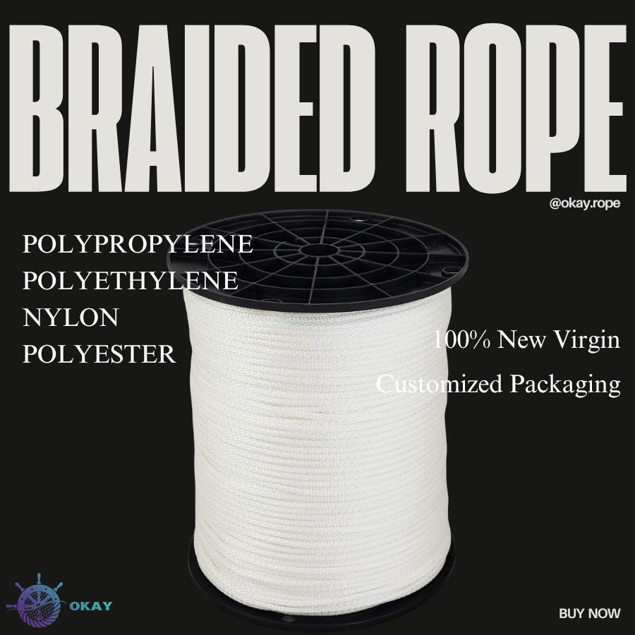 Cost-Effective Nylon Polyester Braided Rope for DIY Fishery Marine Hardware Agriculture Packaging