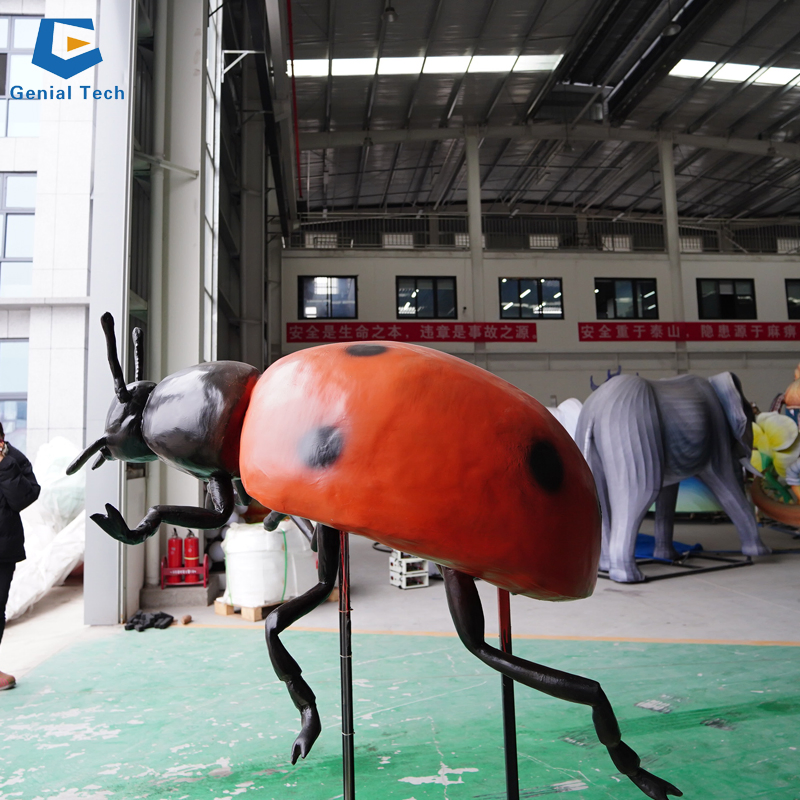 Ccaa05 High Quality Simulation Insects Animatronic Ladybird Model for Garden Decoration