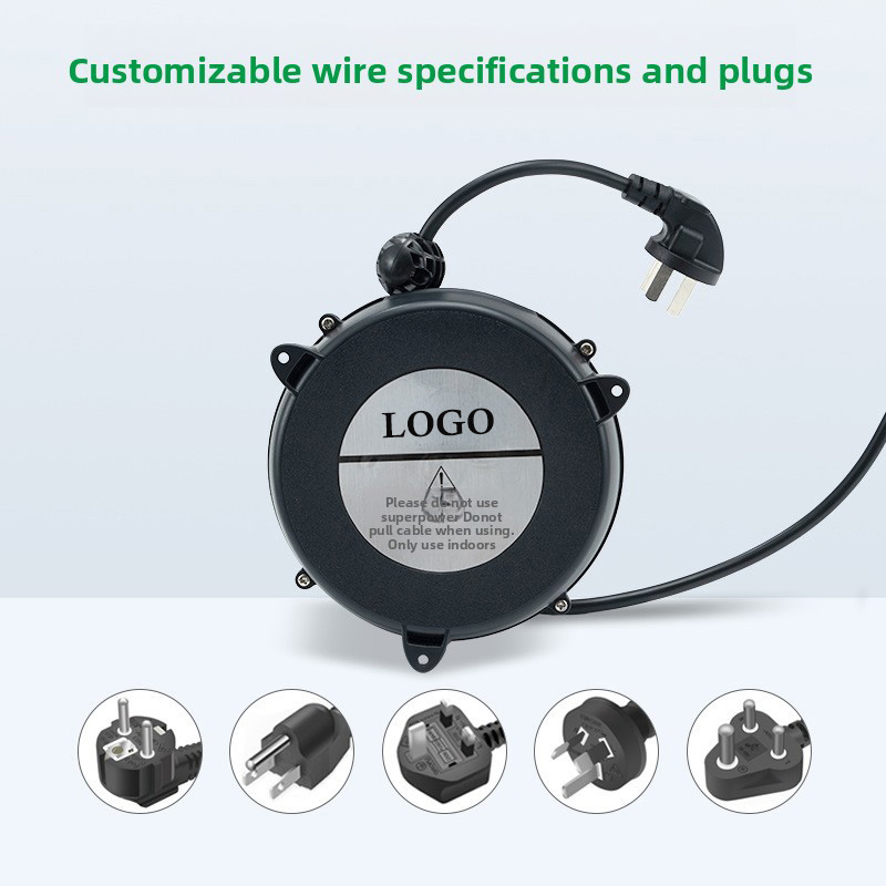 5m American Plug Power Cord Auto Retractable Weatherproof Cable Reel