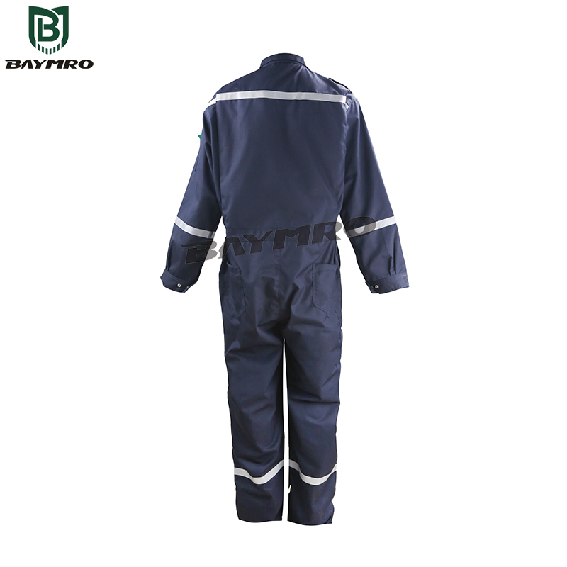 Navy Blue Cotton Reflective Protective Safety Work Cloth Fire Resistance Coverall En11612