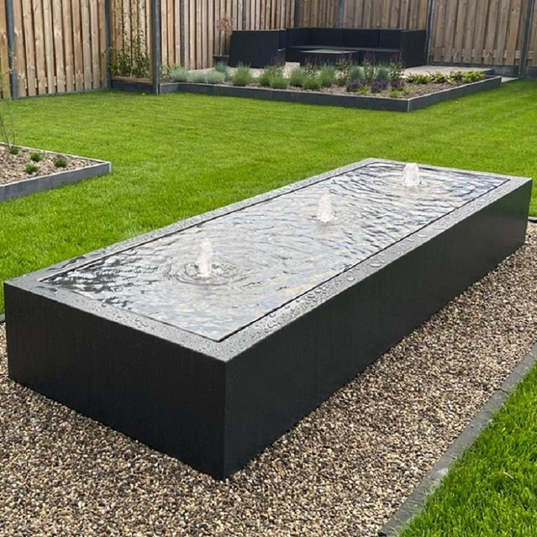Powder Coated Rectangular Aluminium Water Tables Garden Water Features