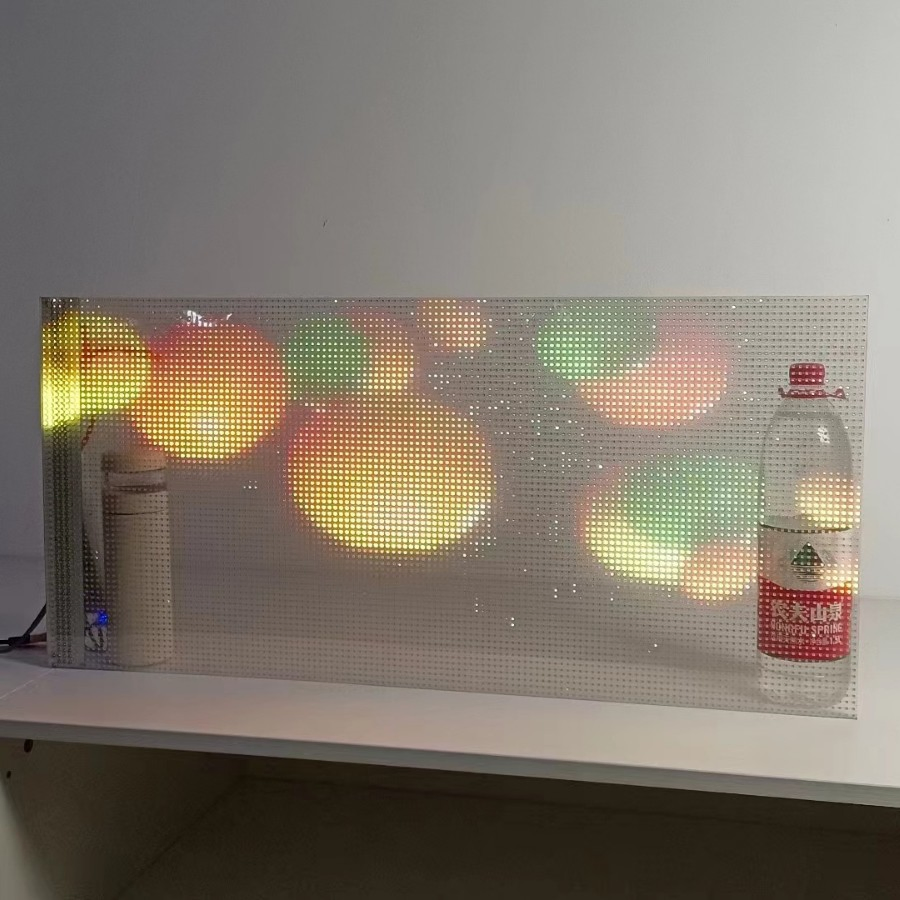 Fast Installation Transparent Self-Adhesive Flexible LED Screen Glass Film LED Display Screen for Shopping Mall Glass Window