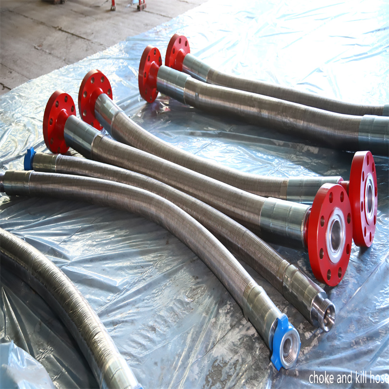 API 16c Oilfield Oil Rig Fire Resistance Flexible Choke Line and Kill Line Rubber Hose Choke and Kill Hose for Oilfields Flexible Oil Rig High Pressure Hose