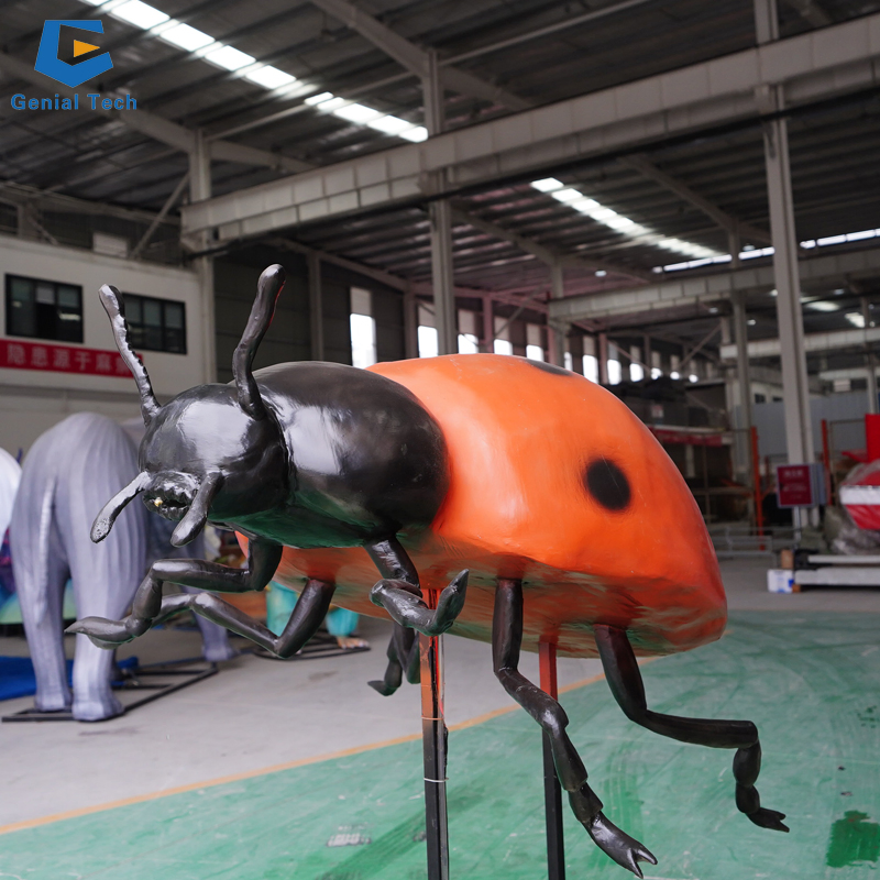 Ccaa05 High Quality Simulation Insects Animatronic Ladybird Model for Garden Decoration