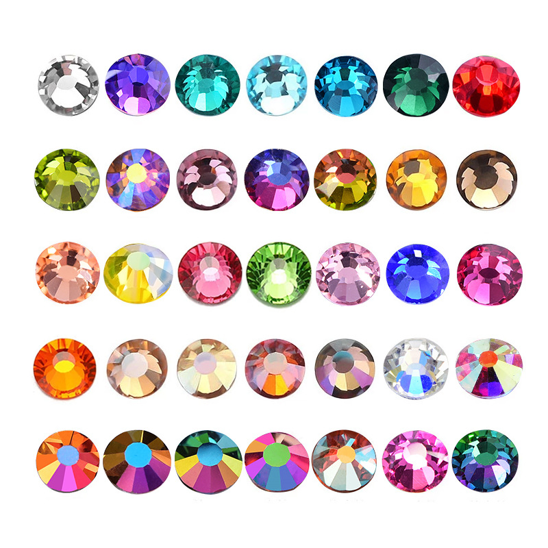 Wholesale Ss4-Ss40 Round Strass Hot Fix Crystal Flat Back Rhinestone
