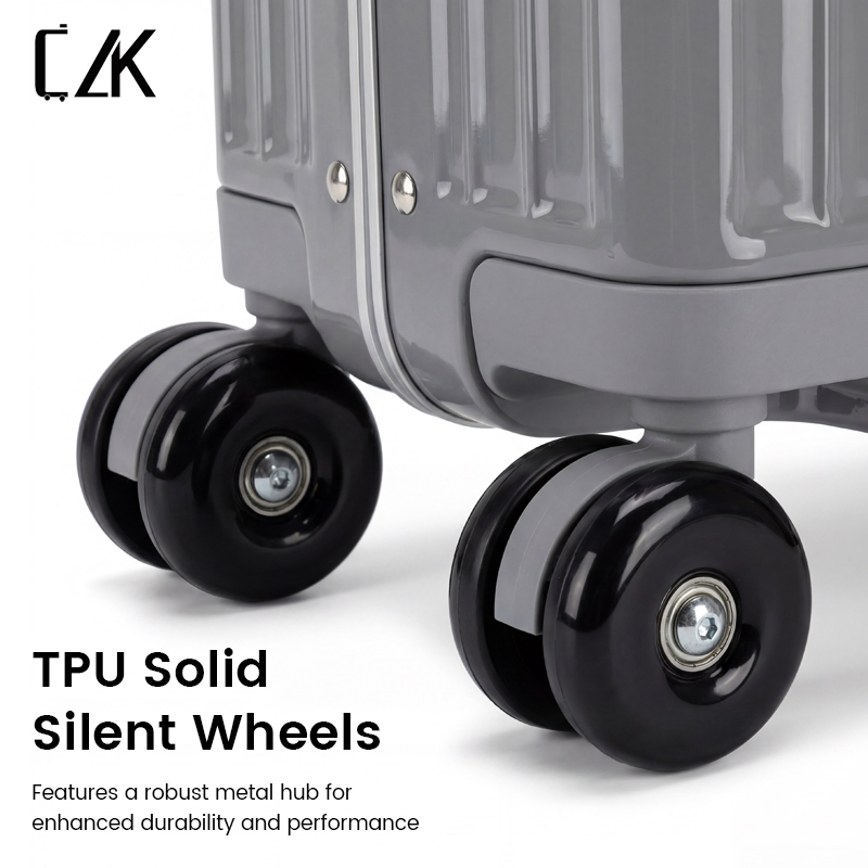 Premium Glossy PC Shell with Microfiber Leather Handle Retractable Luggage Hook System Tsa Lock Durable Travel Luggage