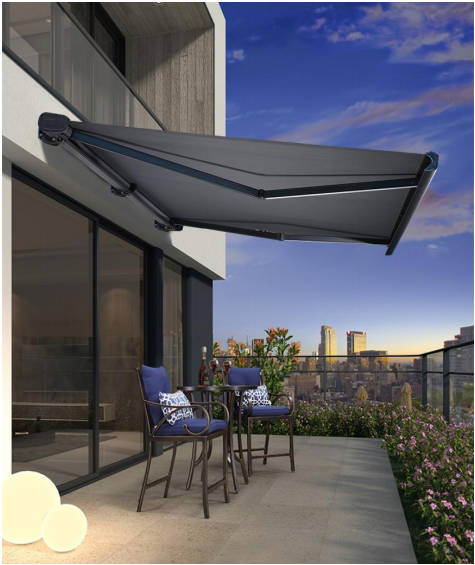 Factory Price Customizable Multiple Color Full Cassette Retractable Awning Outdoor Canopy Sunshade