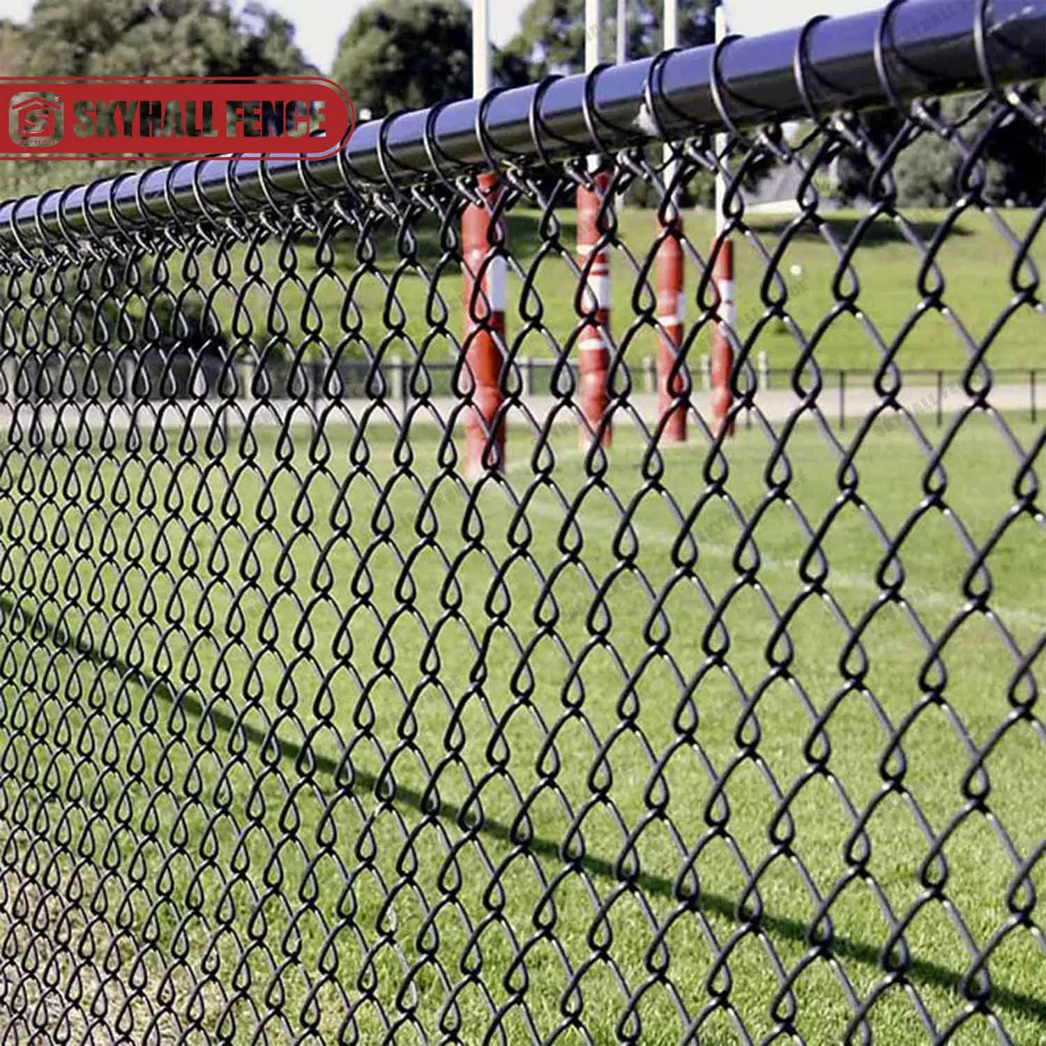 Factory Direct Black PVC Coated Chain Link Fence for Sports Court