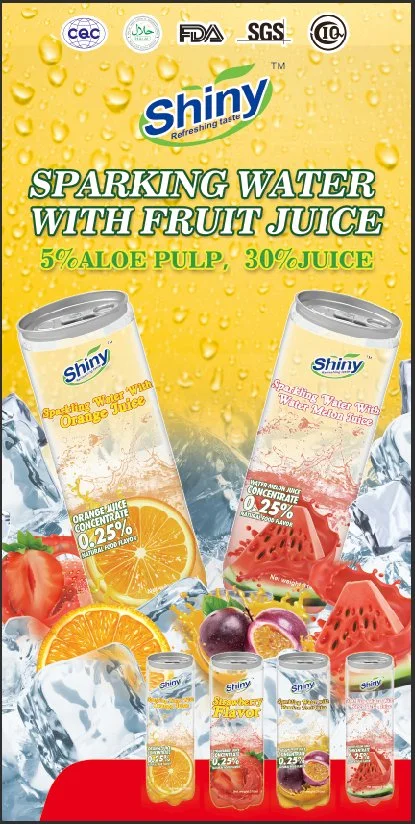 300ml Transparent Pet Tin Carbonated Drink Sparkling Water with Fruit Juice