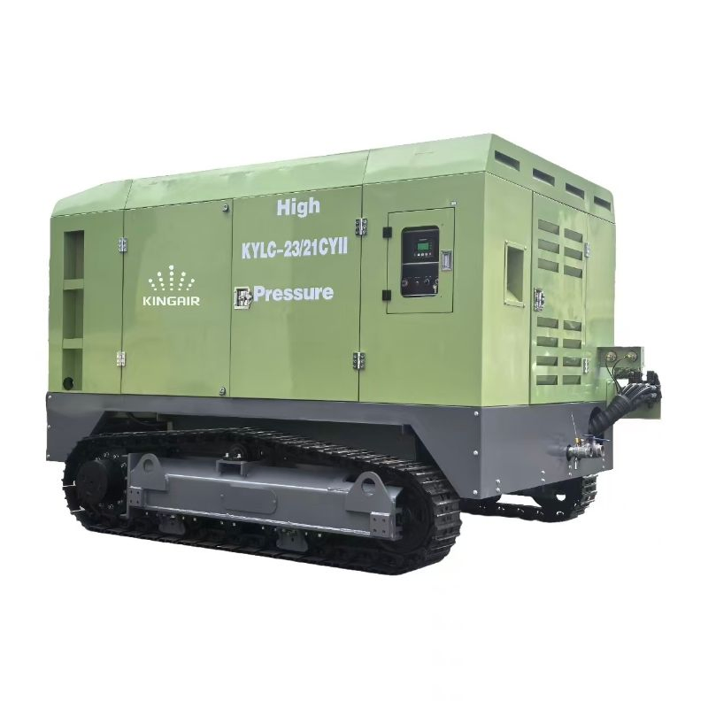 Kingair 21bar 23m3/Min Twin-Screw Diesel Engine Portable Mining Air Compressor Global International Export Standard 185 to 813cfm 116 Psi to 305psi After-Cooler