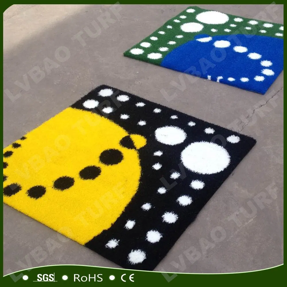 UV-Resistance Durable Comfortable Cartoon Images Anti-Fire Decoration Artificial Grass Carpets for Children Playground