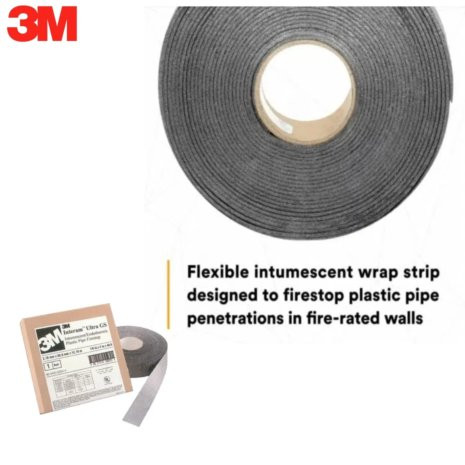 Endless Intumescent Fire Collar Wrap Fire Bandages of 3m Ultra GS Ultimate Heat Resistance