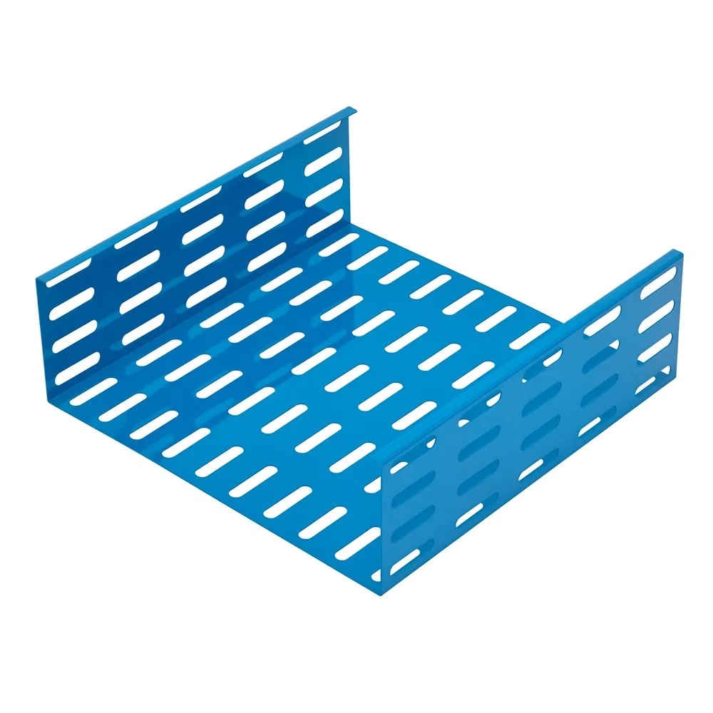 Fireproof Fire Resistance Powder Coated Different Colors Choice Galvanized Perforated Trough Cable Tray Trunking