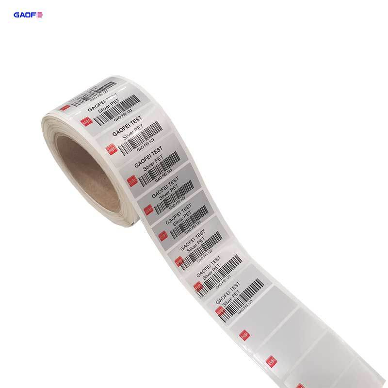 Barcode Thermal Transfer Labels Waterproof Tear Resistant Labels Matte Silver Pet