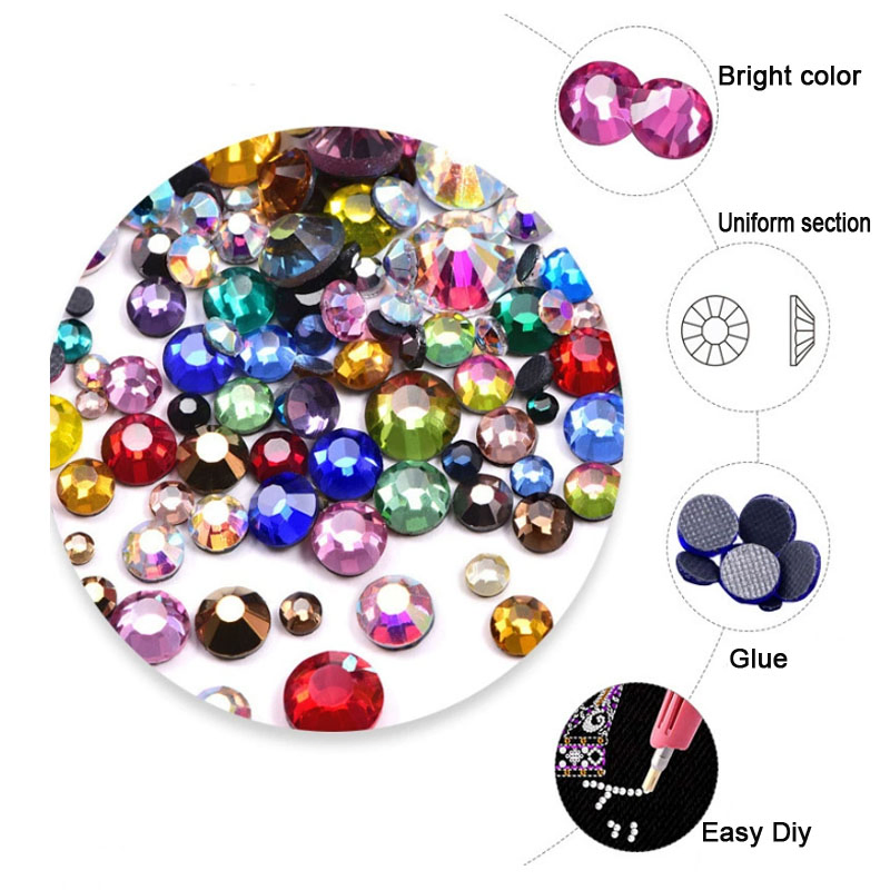 Wholesale Ss4-Ss40 Round Strass Hot Fix Crystal Flat Back Rhinestone