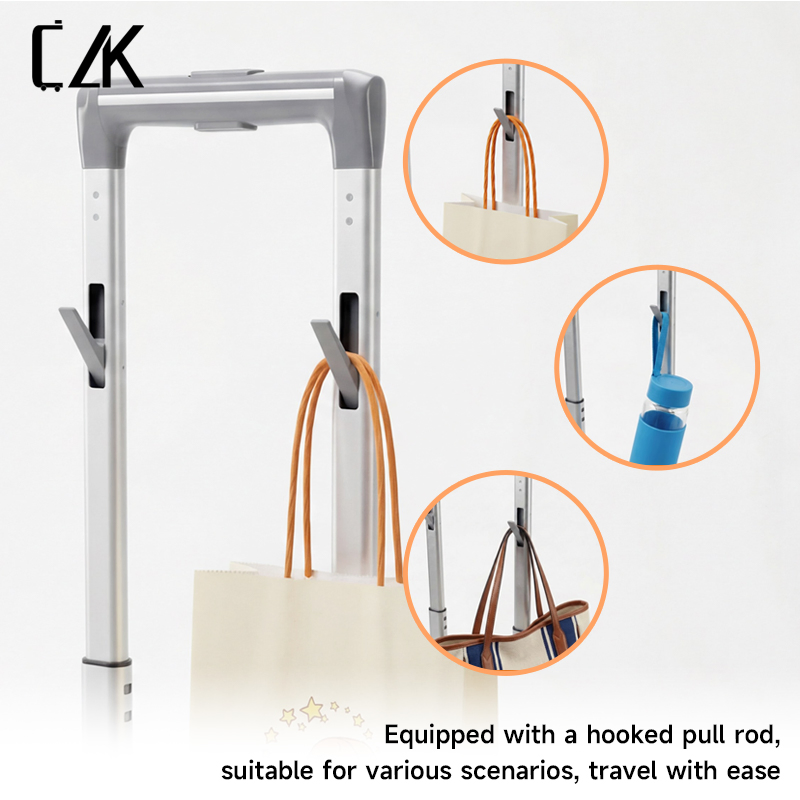 Premium Glossy PC Shell with Microfiber Leather Handle Retractable Luggage Hook System Tsa Lock Durable Travel Luggage