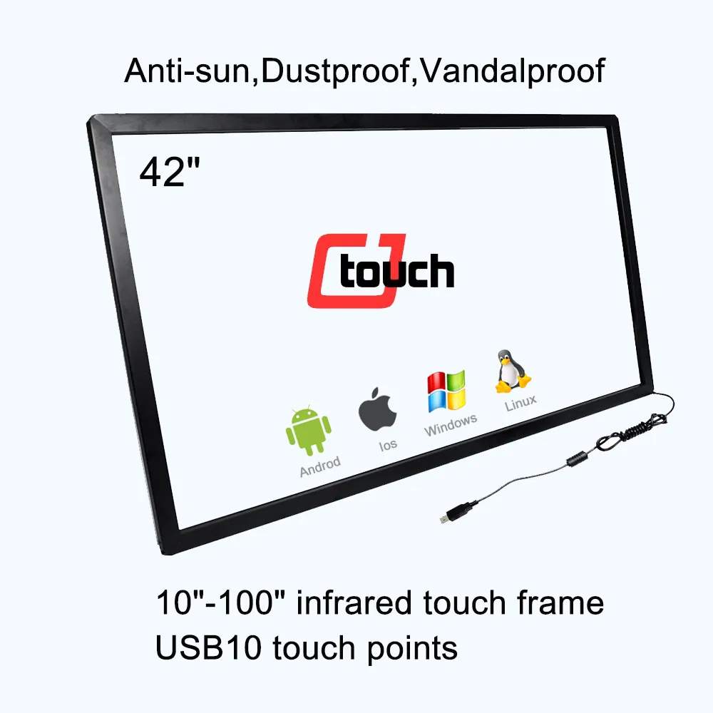 46"IR Touch Screen Frame Support 10 Touch Points, Infrared Touch Frame Kit