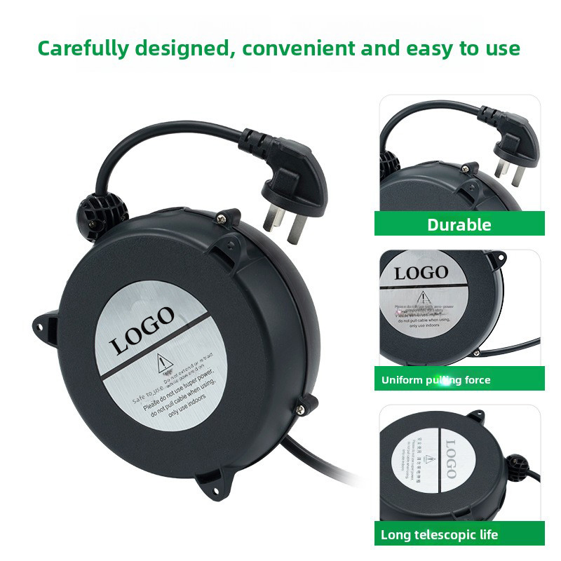 5m American Plug Power Cord Auto Retractable Weatherproof Cable Reel