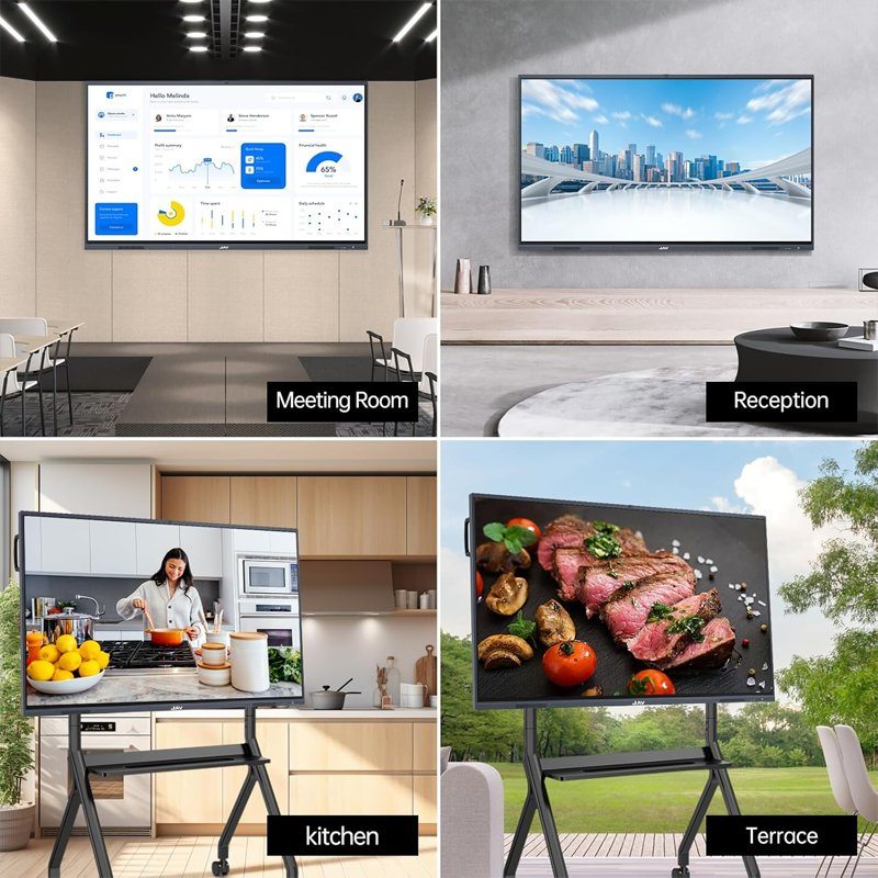 65/75/86/98/110-Inch Smart Interactive Whiteboard - 4K HD Conference Board, Wireless Touch Screen Digital Board