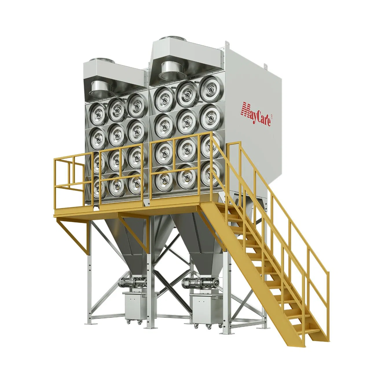 Maycare Big Airflow Horizontal Industrial Cartridge Filter Dust Collector for Shot Blasting