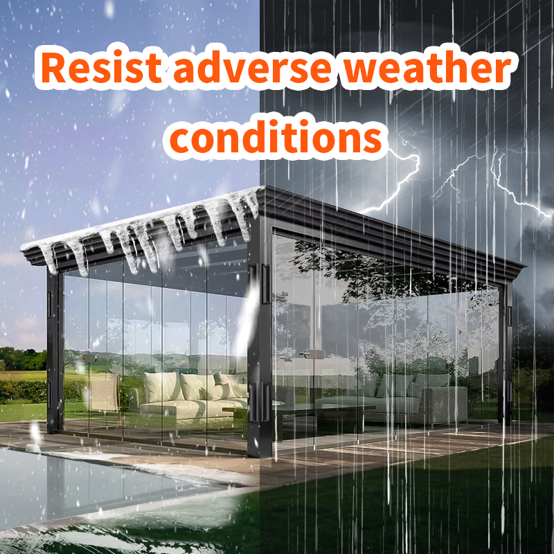 Waterproof Motorized Retractable Louver Roof Luxury Glass Sunroom Electric Bioclimatic Aluminum Pergola