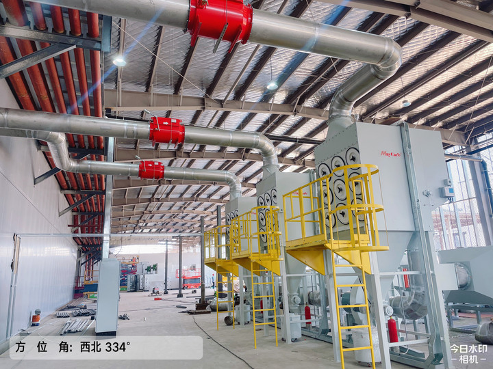 Maycare Big Airflow Horizontal Industrial Cartridge Filter Dust Collector for Shot Blasting