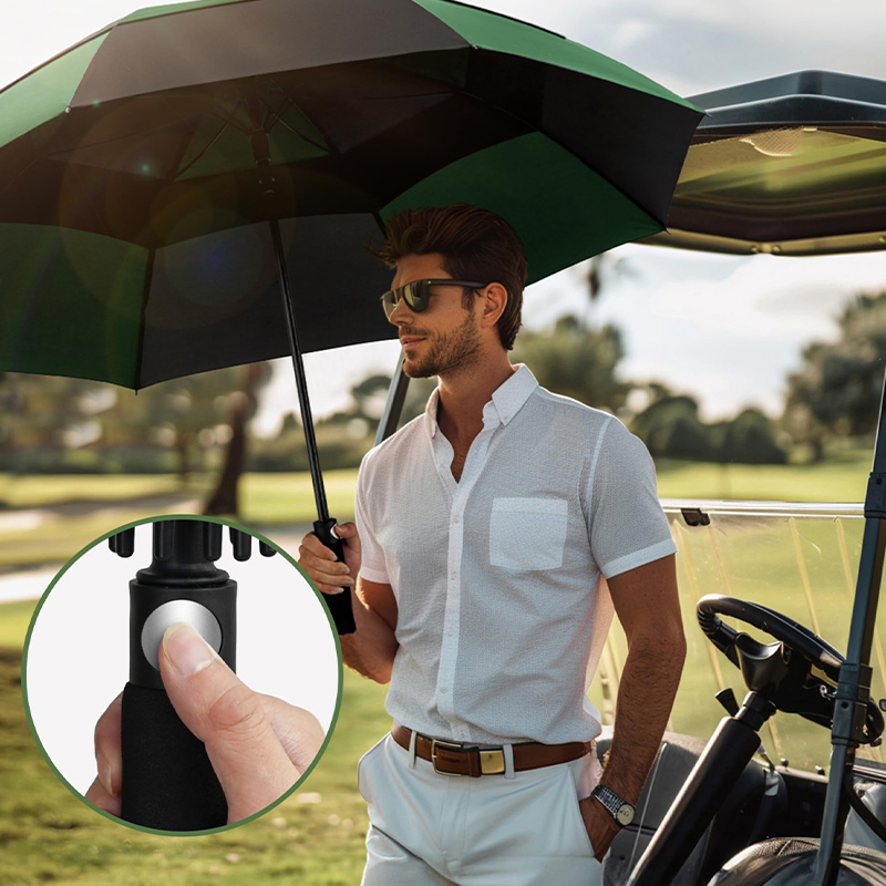 The 68-Inch Large Golf Chinese Umbrella Is Equipped with a Storm-Resistant Double Canopy Wholesale Market Promotion Gift