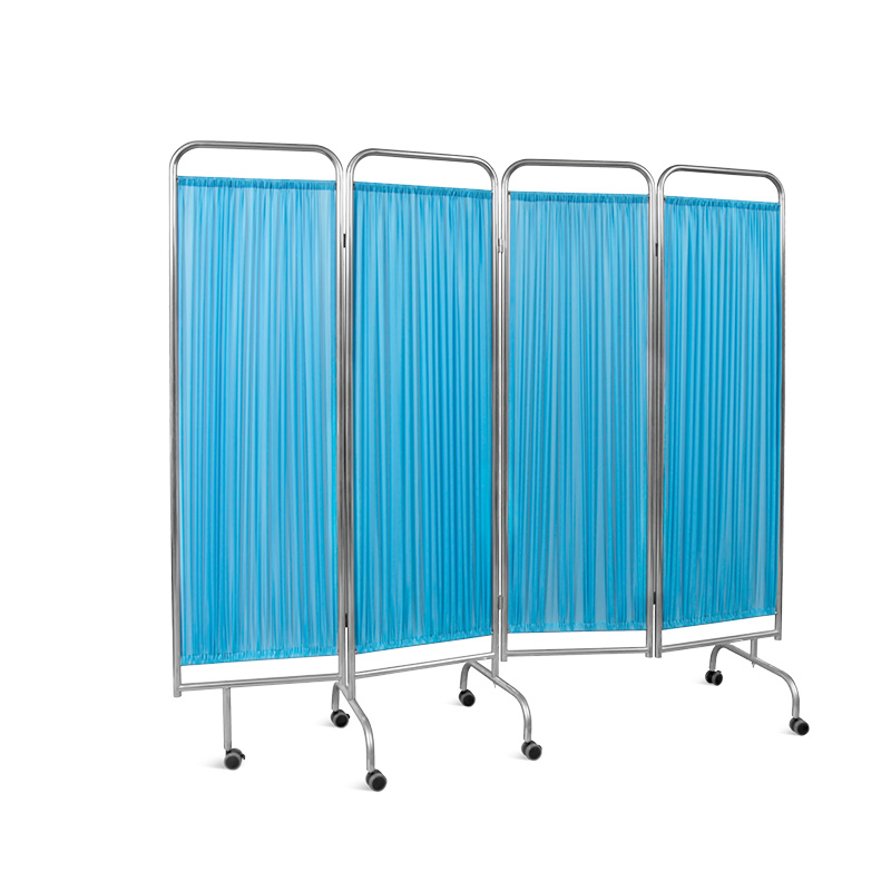 Skh049 Factory Sale Stainless Steel Hospital Ward 4 Folds Medical Screen