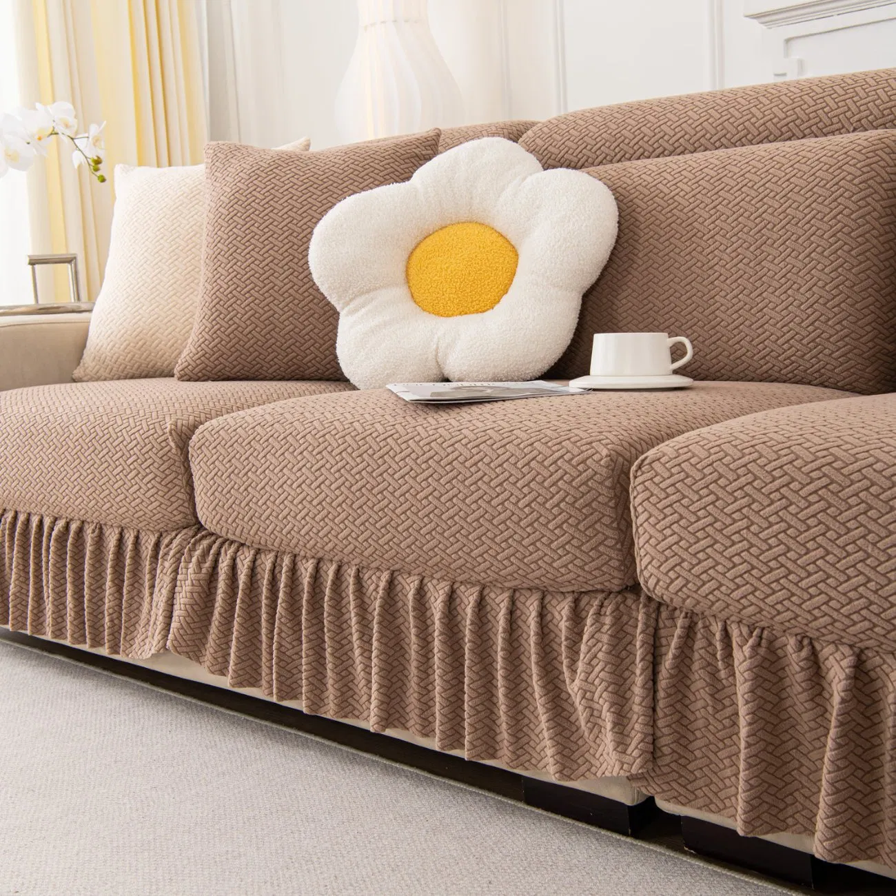 Skirt Edge All Season Universal High Elasticity Anti Slip and Dustproof Sofa Cover