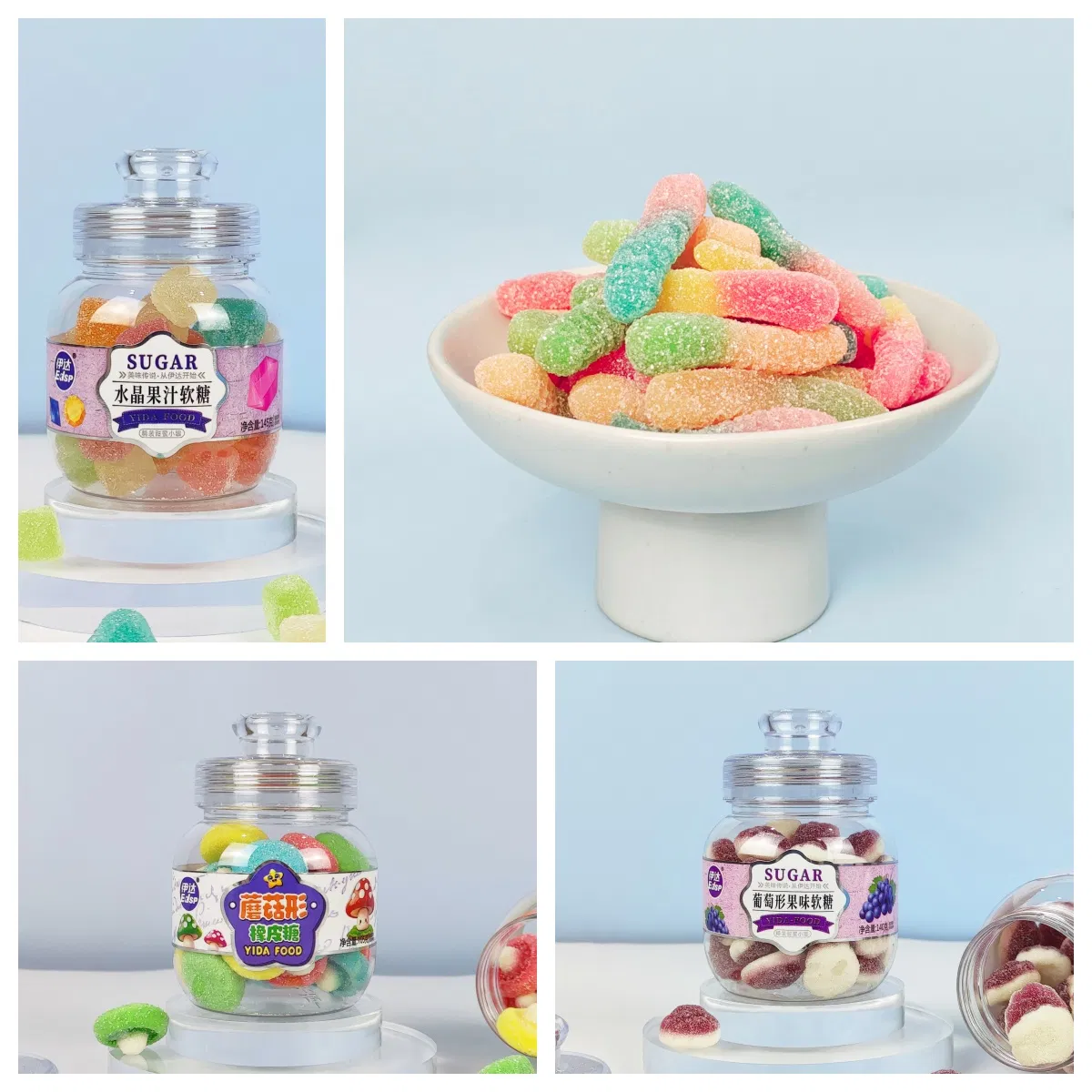 Wholesale Fruit Flavored Fruit Juice Gummies Customized Bottled Sweet and Sour Candy