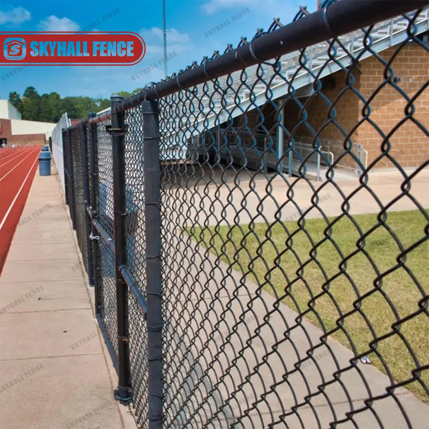Factory Direct Black PVC Coated Chain Link Fence for Sports Court