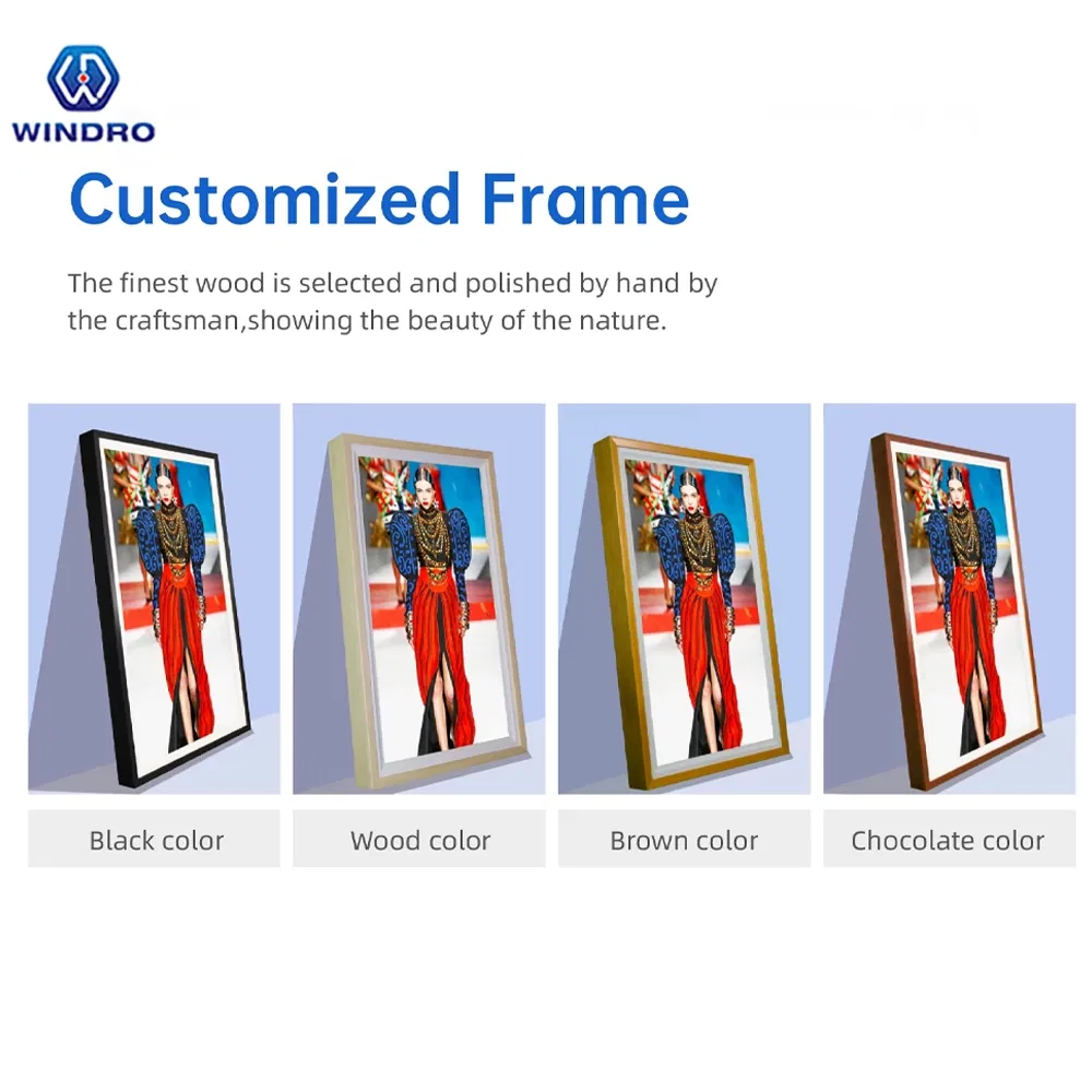 Factory Direct Sales of 32 Inch Indoor LCD Display Electronic Art Digital Photo Frame with Remote Control Function