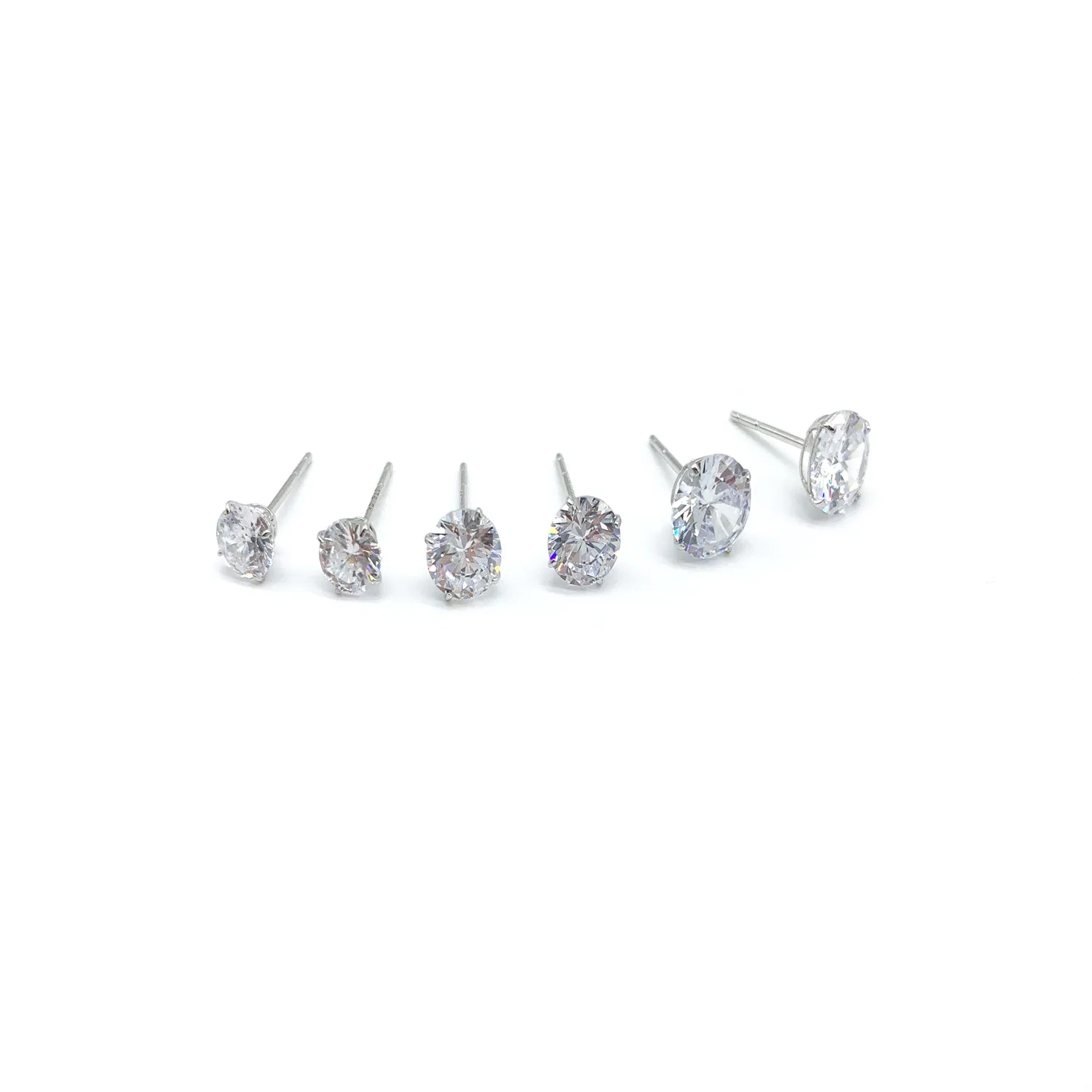 10K 14K 18K Solid Gold Solitaire Classic Cubic Zirconia Stud Basket Earring for Wholesale