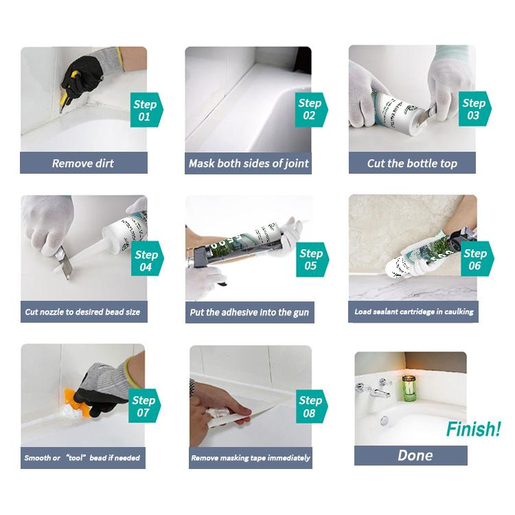 Waterproof White Gp Universal Acid Translucent Silicone Sealant Toilet Repair Leaks