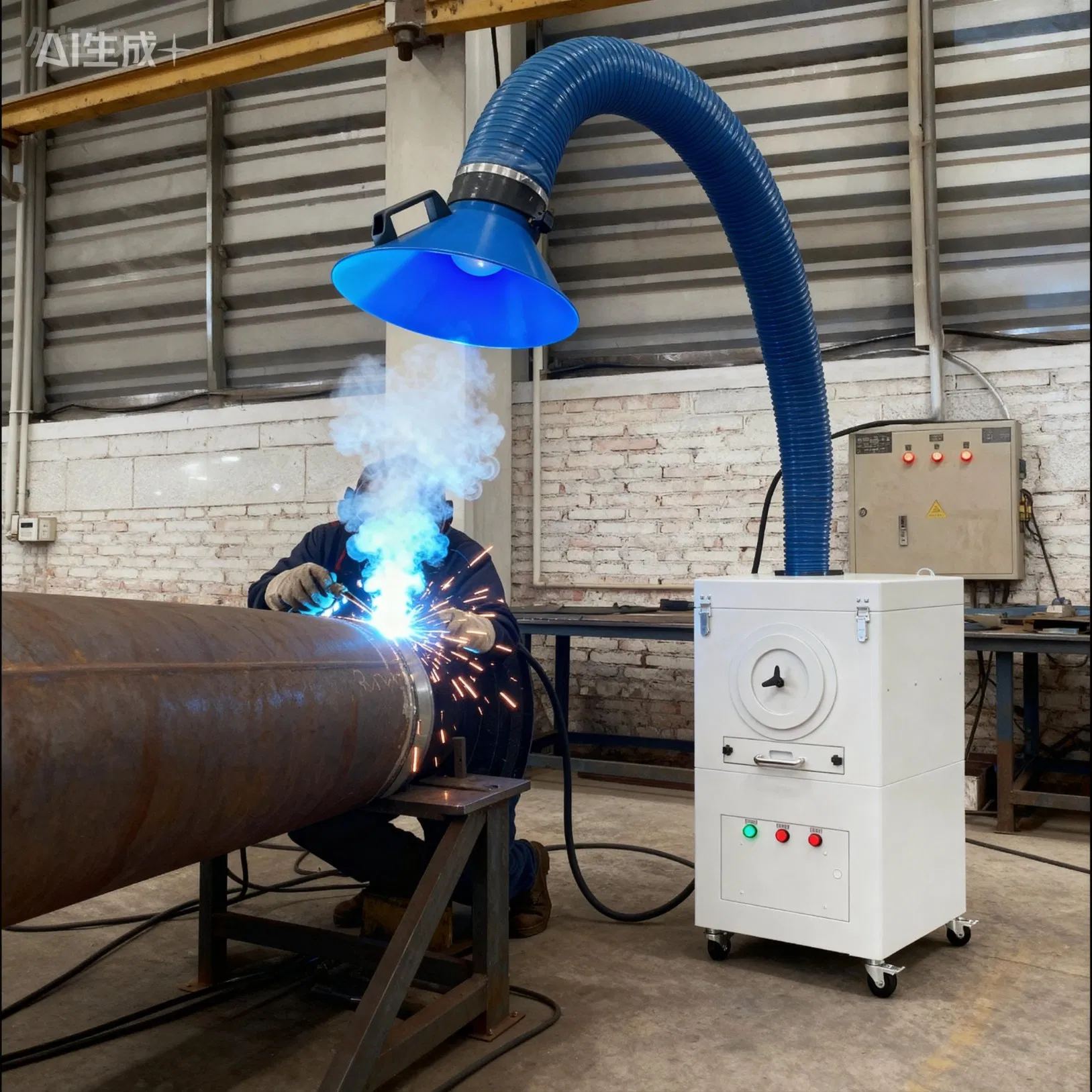 High-Performance 3kw Mobile Welding Fume Extractor/Dust Collector and Air Purifier for Welding and Cutting, Hxhj-Zd35 with 380V/400V/220V, 3000m3/H Airflow