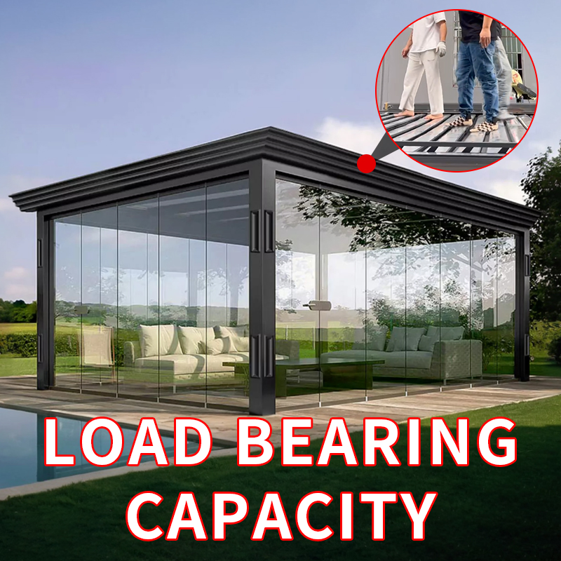 Waterproof Motorized Retractable Louver Roof Luxury Glass Sunroom Electric Bioclimatic Aluminum Pergola