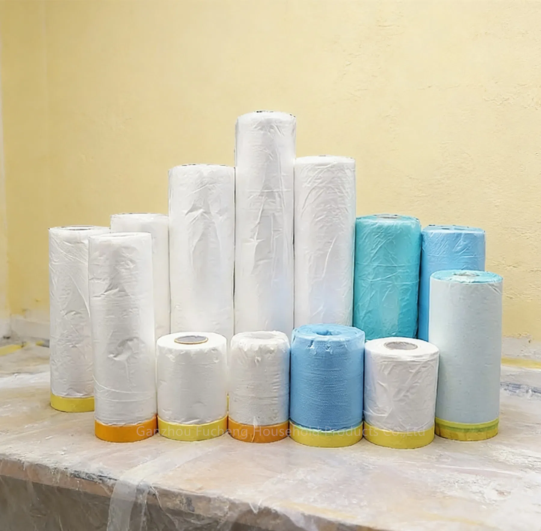 Premium Dust-Proof Masking Film Pre Taped Painter Painting Masking Film for Cars and Furniture