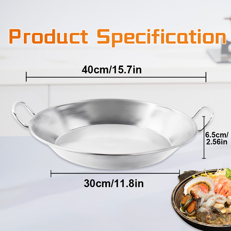 Daosheng Cost-Effective Outdoor Cooking BBQ Stainless Steel Composite Bottom Paella Pan