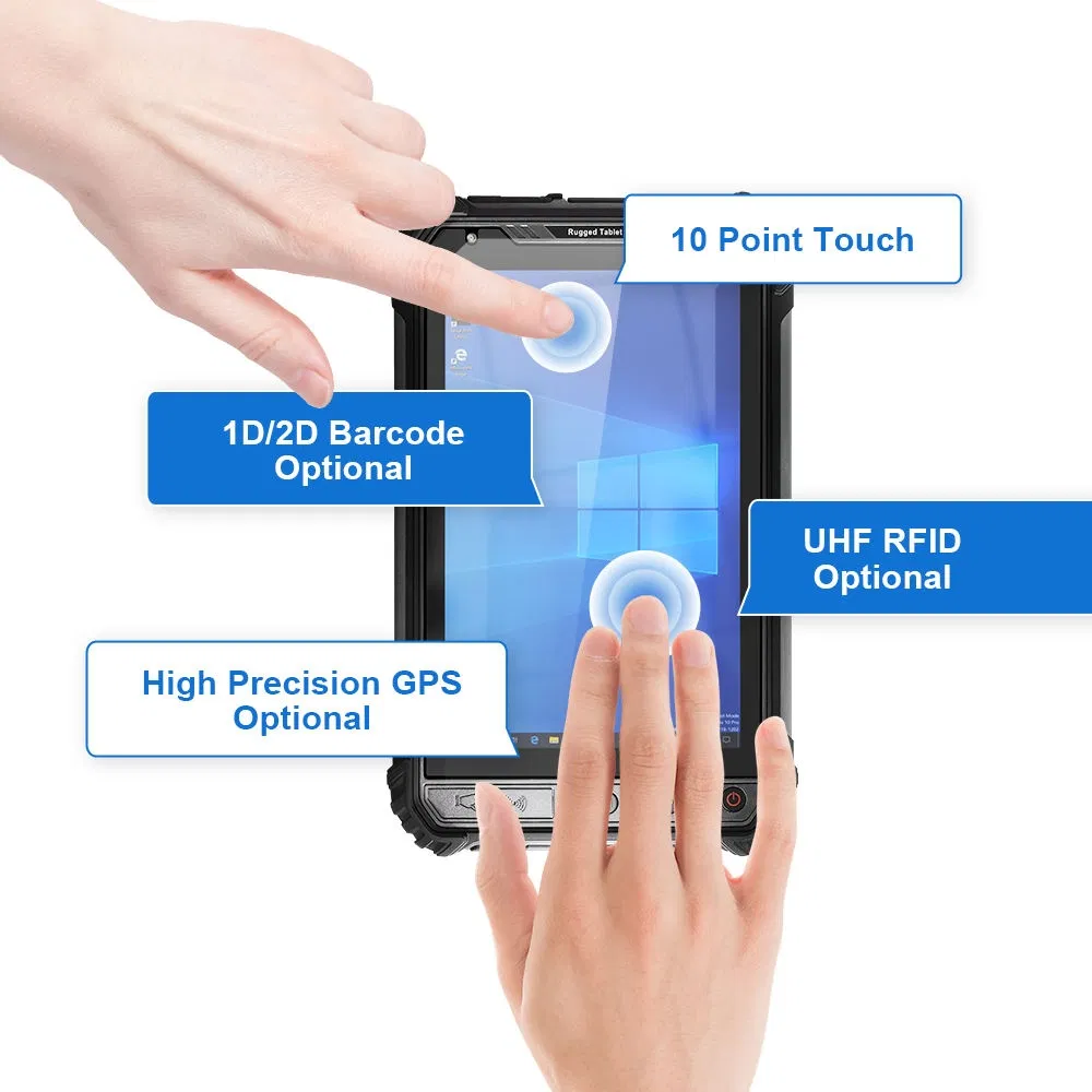 Windows 10 Mini PC 8 Inch Touch Screen All in One Touch Laptop PC Industrial Rugged Tablet for Heavy Duty Work