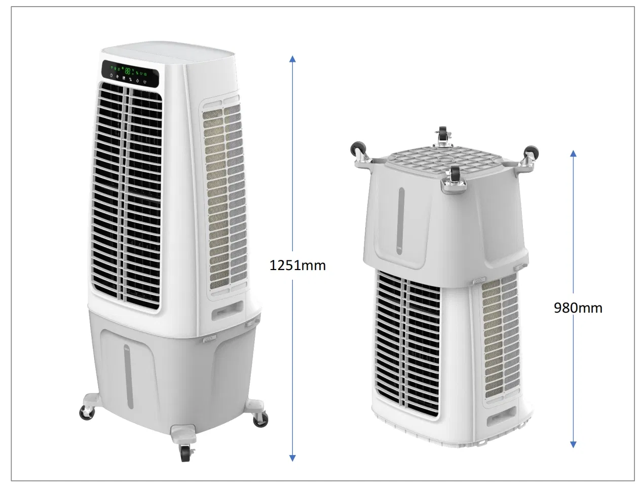 Portable Evaporative Desert Air Cooler with 6000CMH Airflow and 50L Tank