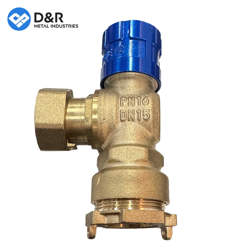 D&R 2-Way Retractable Pn16 DN15 1/2" Threaded Lockable Brass Ball Water Meter Valve
