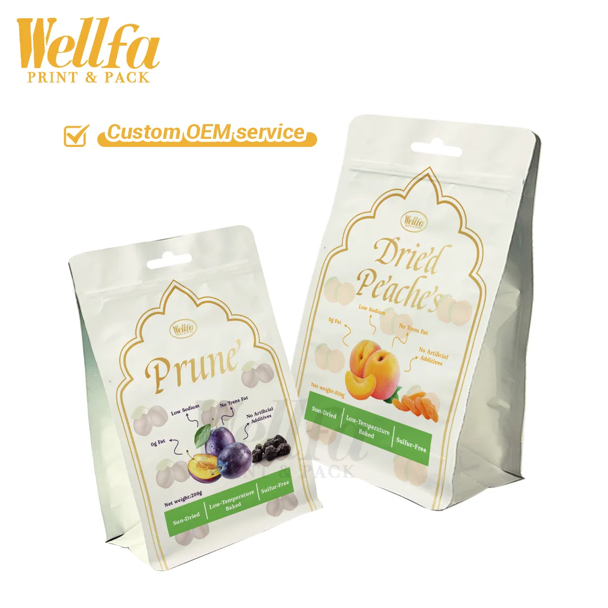 Manufacturer Custom Eco-Friendly Laminated Flat Bottom Bag with Zipper Packaging Pouch for Coffee Candy Dried Fruit Food Pouch