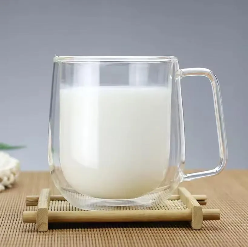 Double Wall Glass Cup with Handle