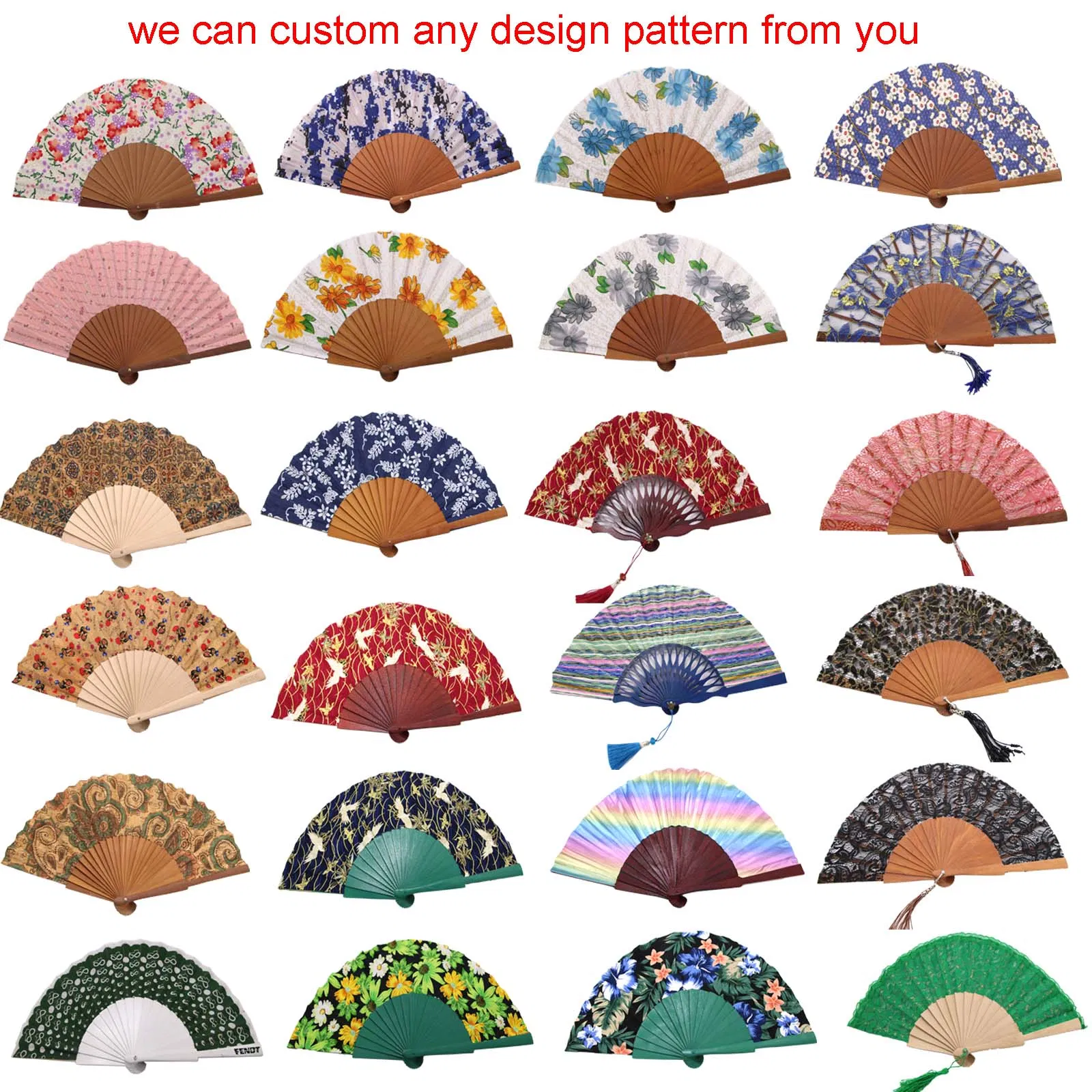 Wholesale Wood Hand Fan Custom Folding Hand Fans Wholesale Spanish Hand Fan Advertising Folding Fan
