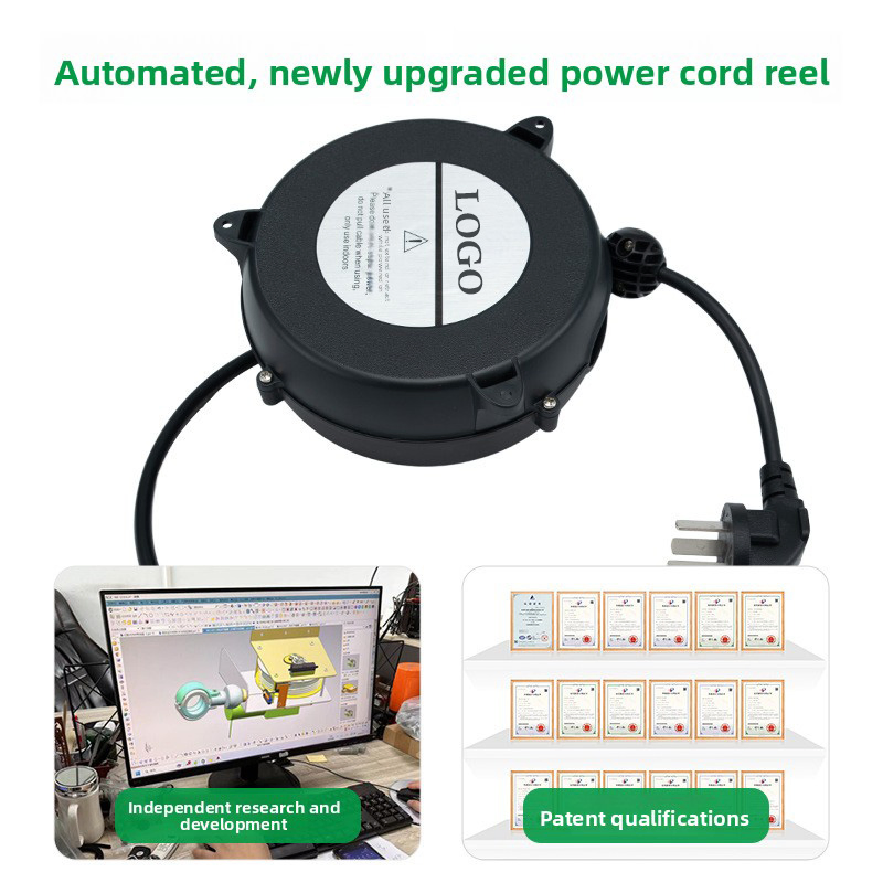 5m American Plug Power Cord Auto Retractable Weatherproof Cable Reel