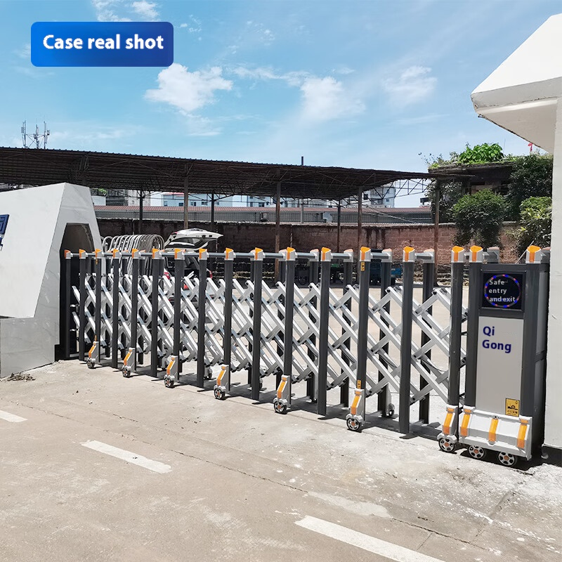 Factory Entrance Factory Fence &amp; Gate High Quality Aluminium Sliding Automatic Retractable Gate