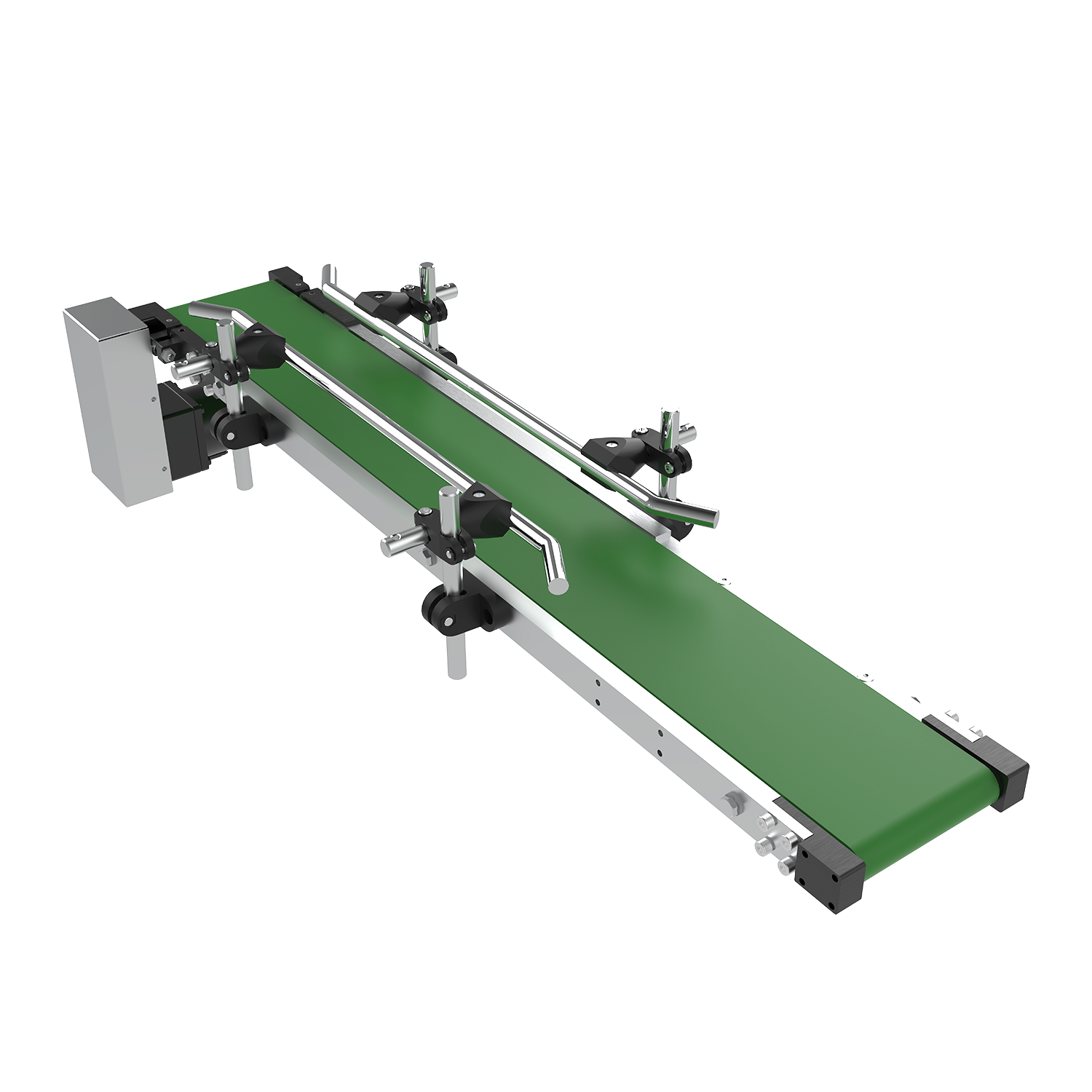 Industrial Small Belt Conveyor PVC Flat Belt Conveyor with Adjustable Guide Rail for Packaging Assembly Line