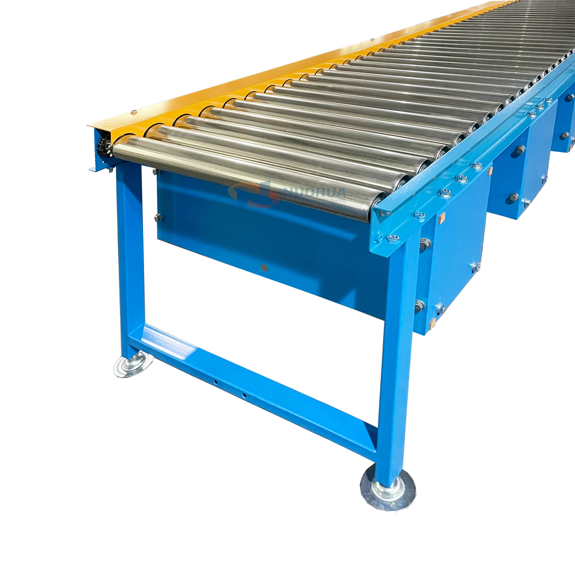 Roller Conveyor Chain Driven Material Conveying Equipment Motorized Powered Durable For Heavy Duty Assembly Line